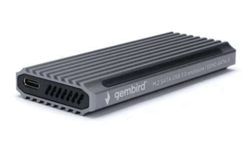 Контейнер для SSD M.2 USB 3.1 Gembird EEM2-SATA-3, Type-C, серебристый
