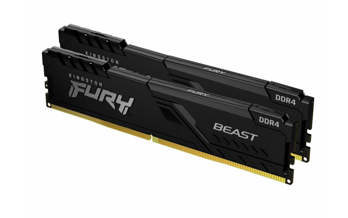 Комплект модулей памяти DDR4 2x4Gb PC4-25600 3200MHz Kingston FURY Beast Black (KF432C16BBK2/8)