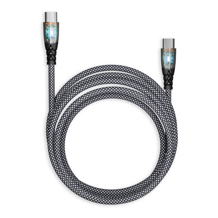 Кабель Type-C - Type-C, Smartbuy IK-3112FCTRANSP-BLACK, 3А, 1м, нейлон, черный