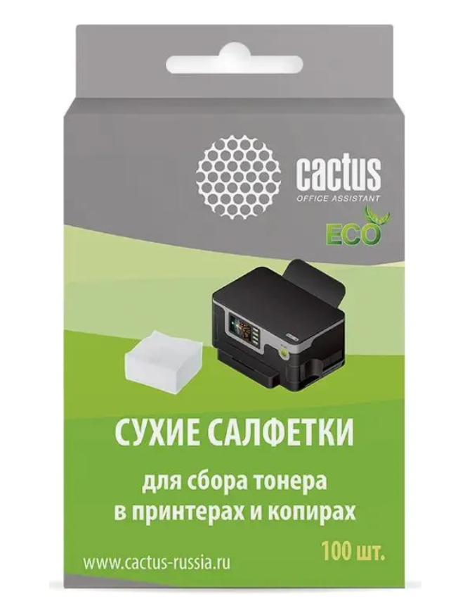Чистящие салфетки Cactus CS-P2003E для сбора тонера 100шт сухих