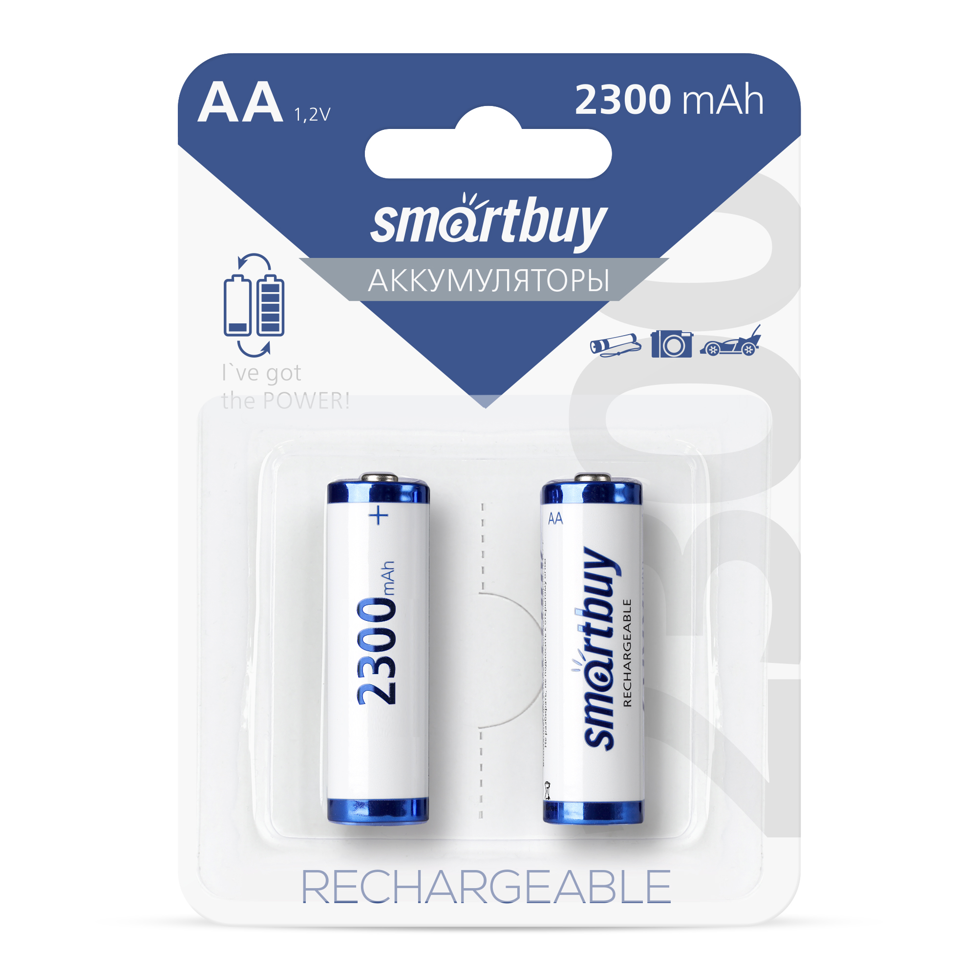 Аккумуляторные батарейки AA Smartbuy 2300mAh SBBR-2A02BL2300 2шт