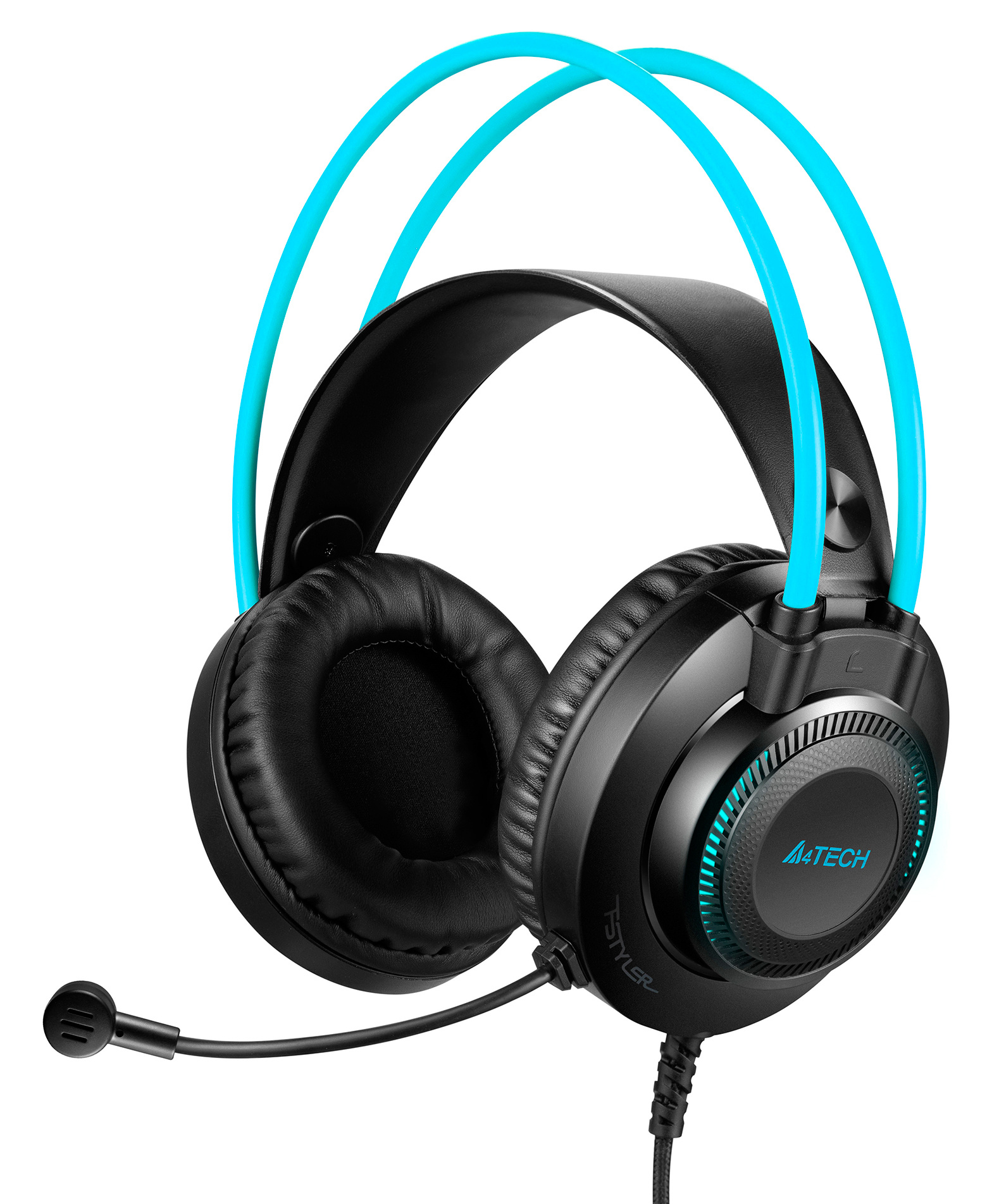 Гарнитура A4Tech Fstyler FH200i серый/синий 1.8м