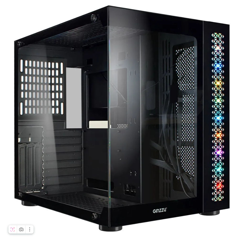 Корпус mATX кубик без БП Ginzzu V501, черный