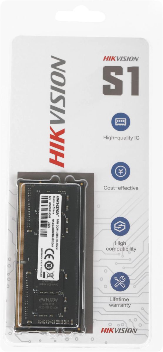 Модуль памяти SODIMM DDR4 8Gb PC21300 2666MHz Hikvision HKED4082CBA1D0ZA1/8G