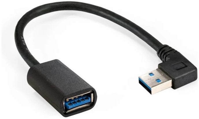 Кабель-удлинитель AM-AF ExeGate EX-CC-USB3-AMAF-0.15L, угловой