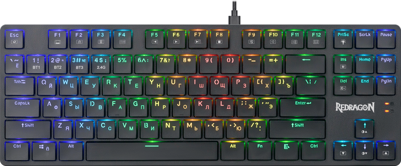 Клавиатура беспроводная механическая Redragon Anubis RU, RGB, BT+2.4G, черный