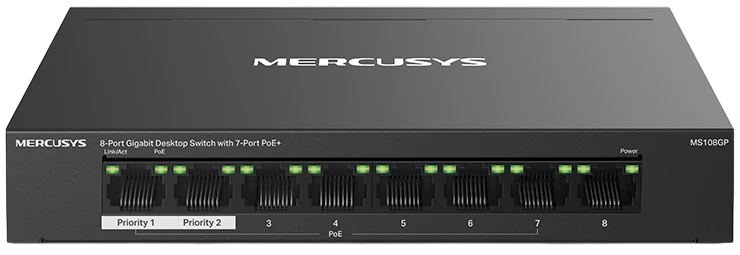 Коммутатор Mercusys MS108GP 8port, неуправляемый, PoE