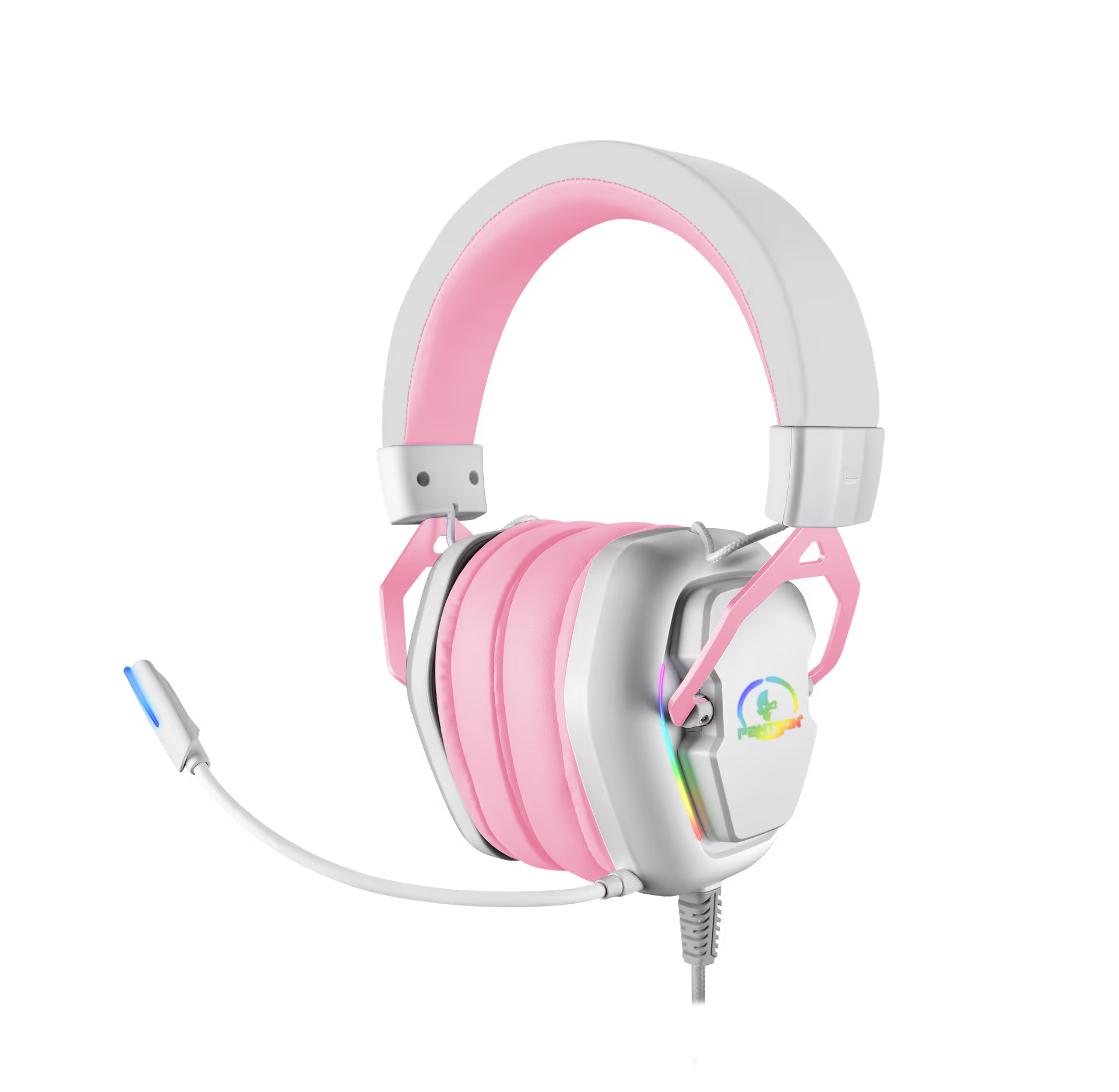 Гарнитура игровая PANTEON GHP-770 PRO, бело-розовая