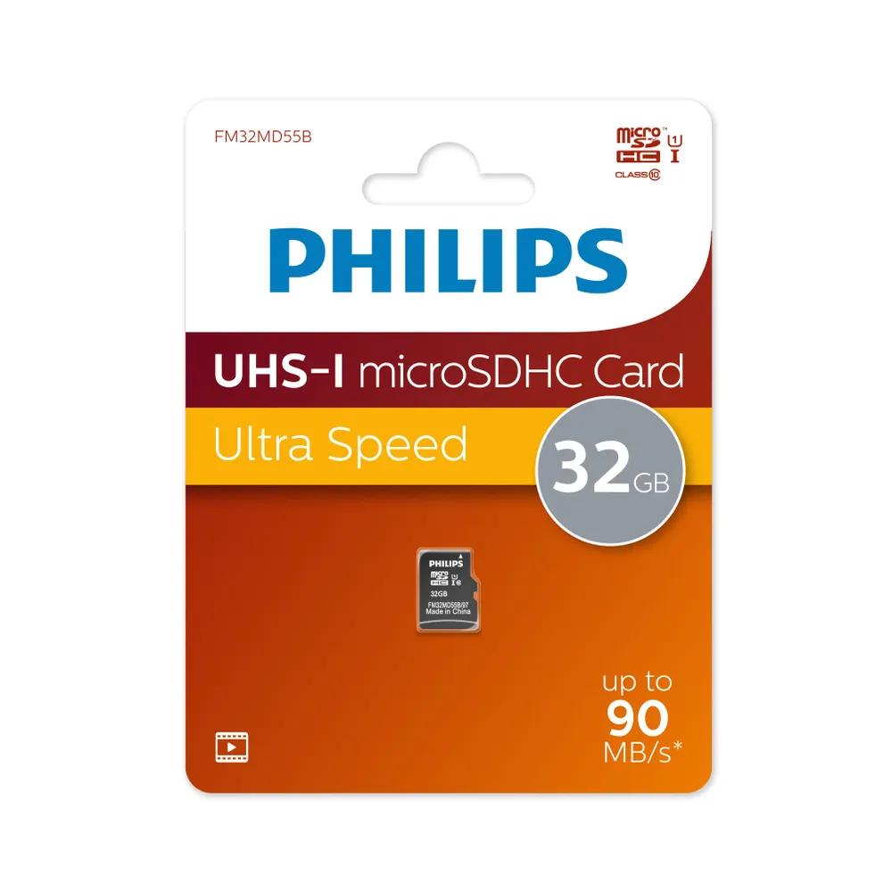 Карта памяти MicroSDHC 32Gb PHILIPS class 10
