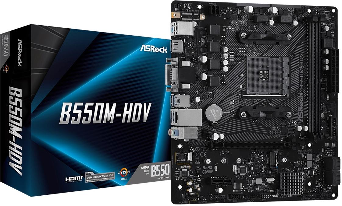 Материнская плата Socket AM4 ASRock B550M-HDV