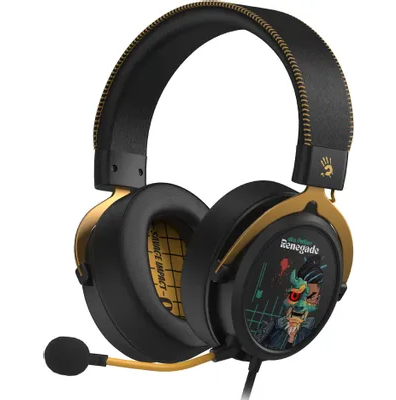 Гарнитура A4Tech Bloody M595, желтый/рисунок, 2.3м
