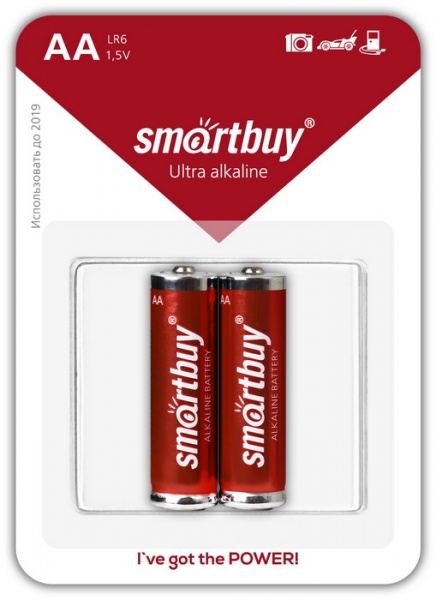 Батарейка Smartbuy алкалиновая LR6/2B AA (SBBA-2A02B) , 2шт