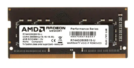 Модуль памяти SODIMM DDR4 4Gb PC21300 2666MHz AMD R744G2606S1S-U