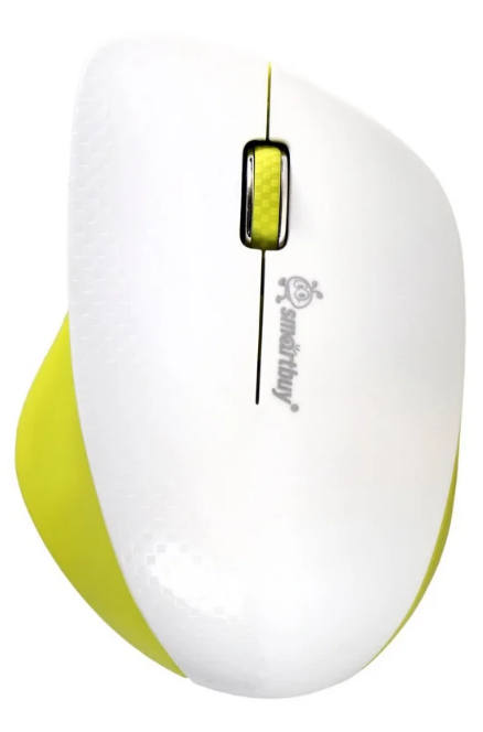 Мышь беспроводная Smartbuy 309AG, USB, белый-лимон