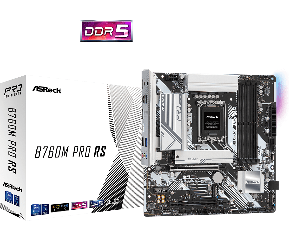 Материнская плата Socket 1700 ASRock B760M Pro RS, DDR5