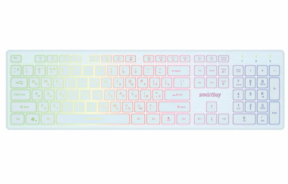 Клавиатура с подсветкой Smartbuy ONE 305, USB, белая