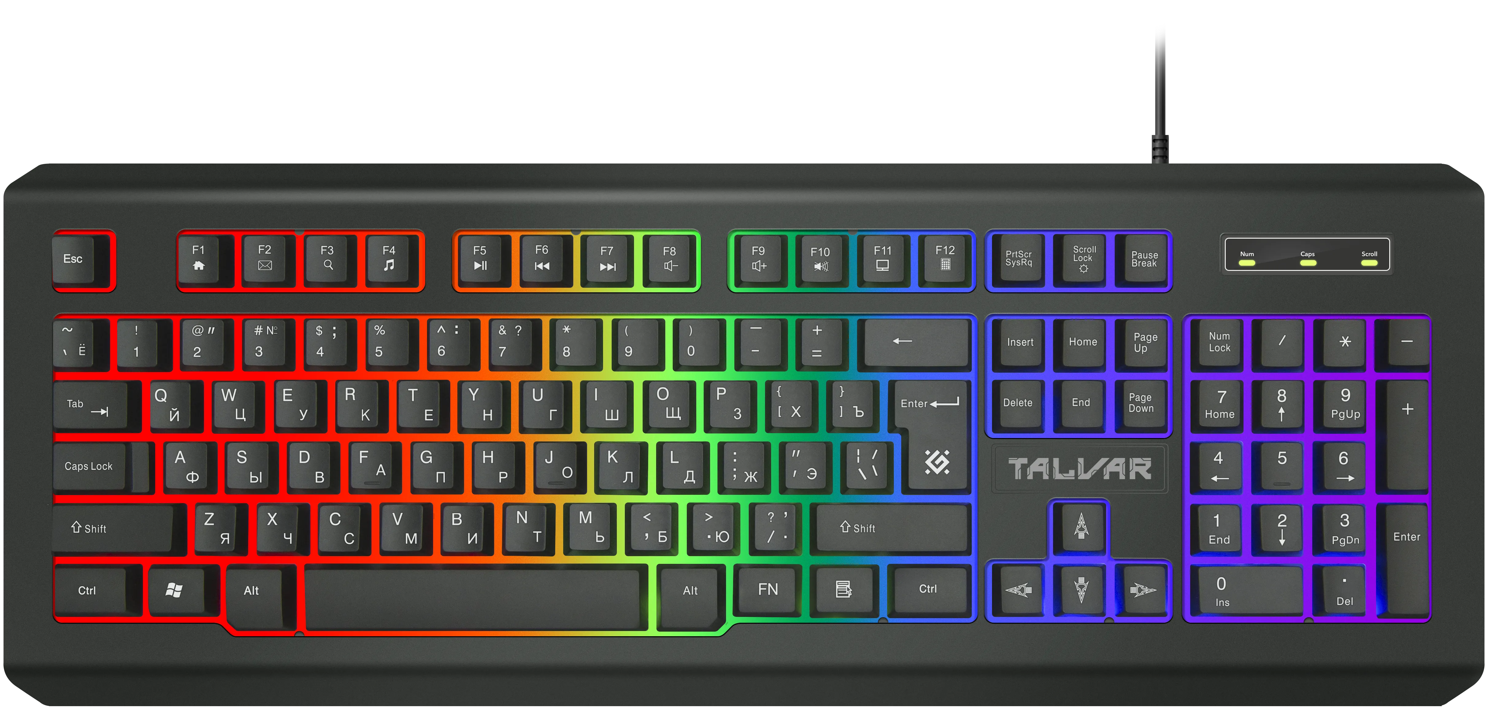 Клавиатура игровая с подсветкой Defender Talvar GK-558, черный