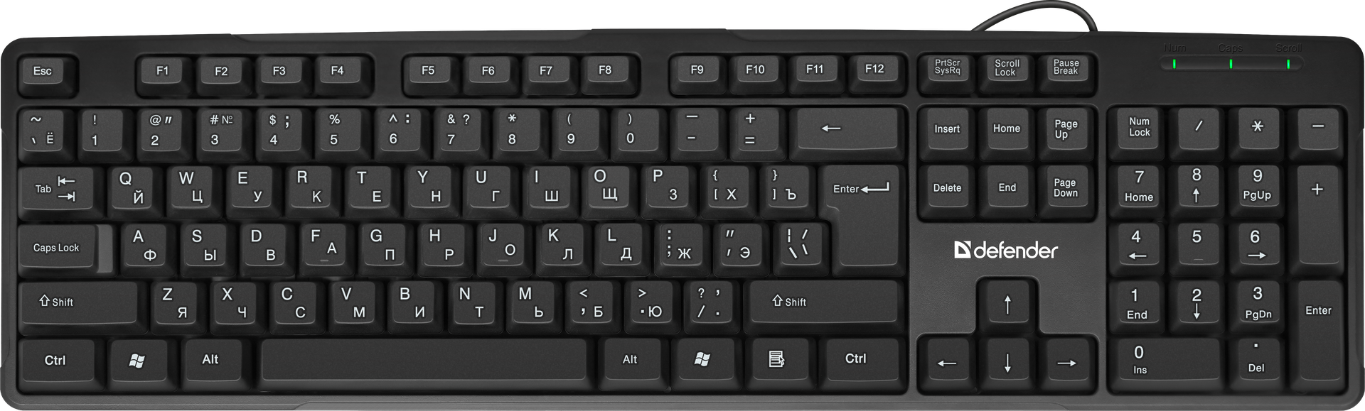 Клавиатура Defender Next HB-440 USB RU,черная,полноразмерная