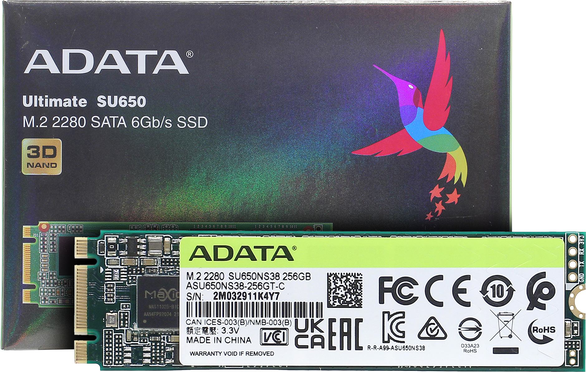 Накопитель SSD M.2 SATA 256Gb A-Data Ultimate SU650 (ASU650NS38-256GT-B)