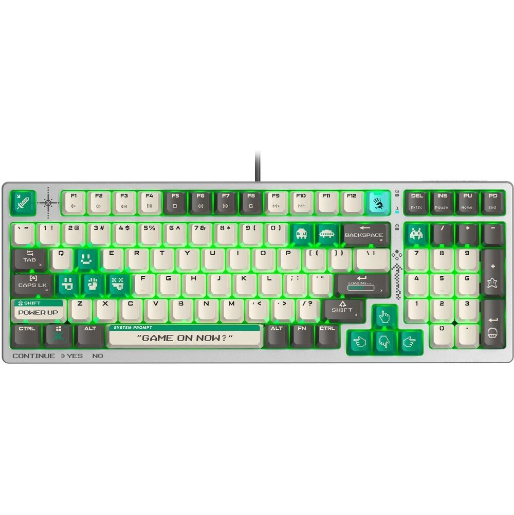 Клавиатура механическая A4Tech Bloody S98 Pixels Green, белый/бежевый, USB