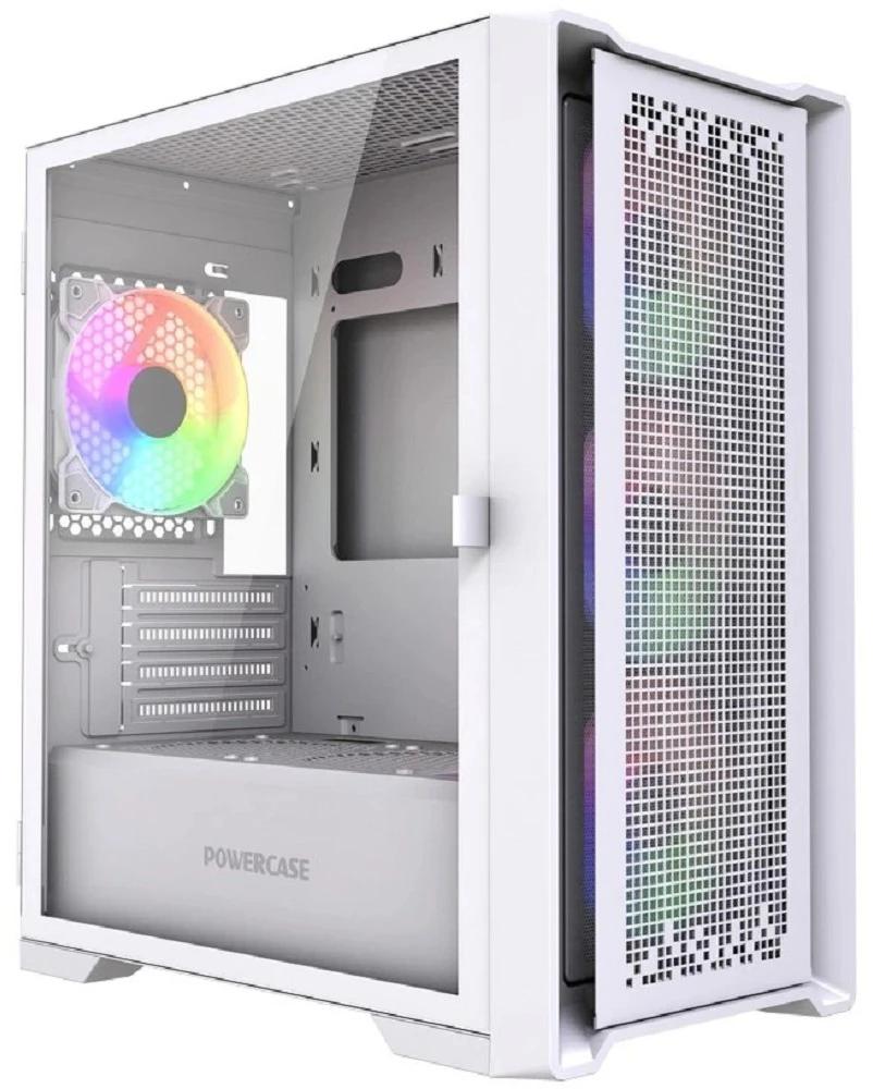 Корпус mATX без БП Powercase ByteFlow Micro White (CAMBFW-A4-LE), белый