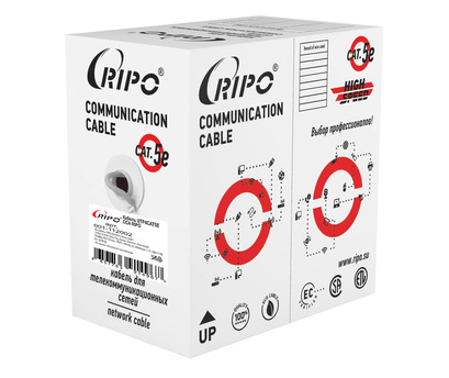 Кабель внутренний витая пара Бухта 305м RIPO UTP5e 4pr (CCA, 0.51mm) 001-112002