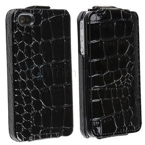 Чехол-книжка для смартфона iPhone 4 черный лак