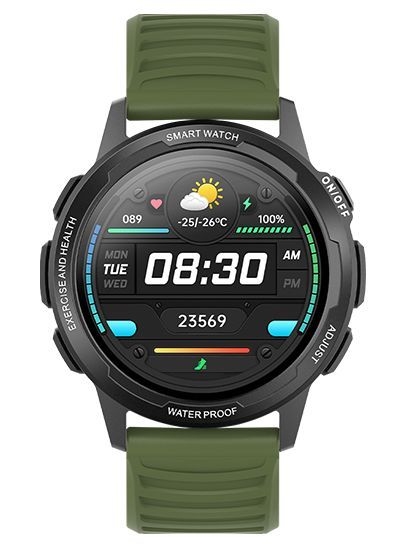 Смарт часы BQ Watch 1.3 Black+Dark Green Wristband
