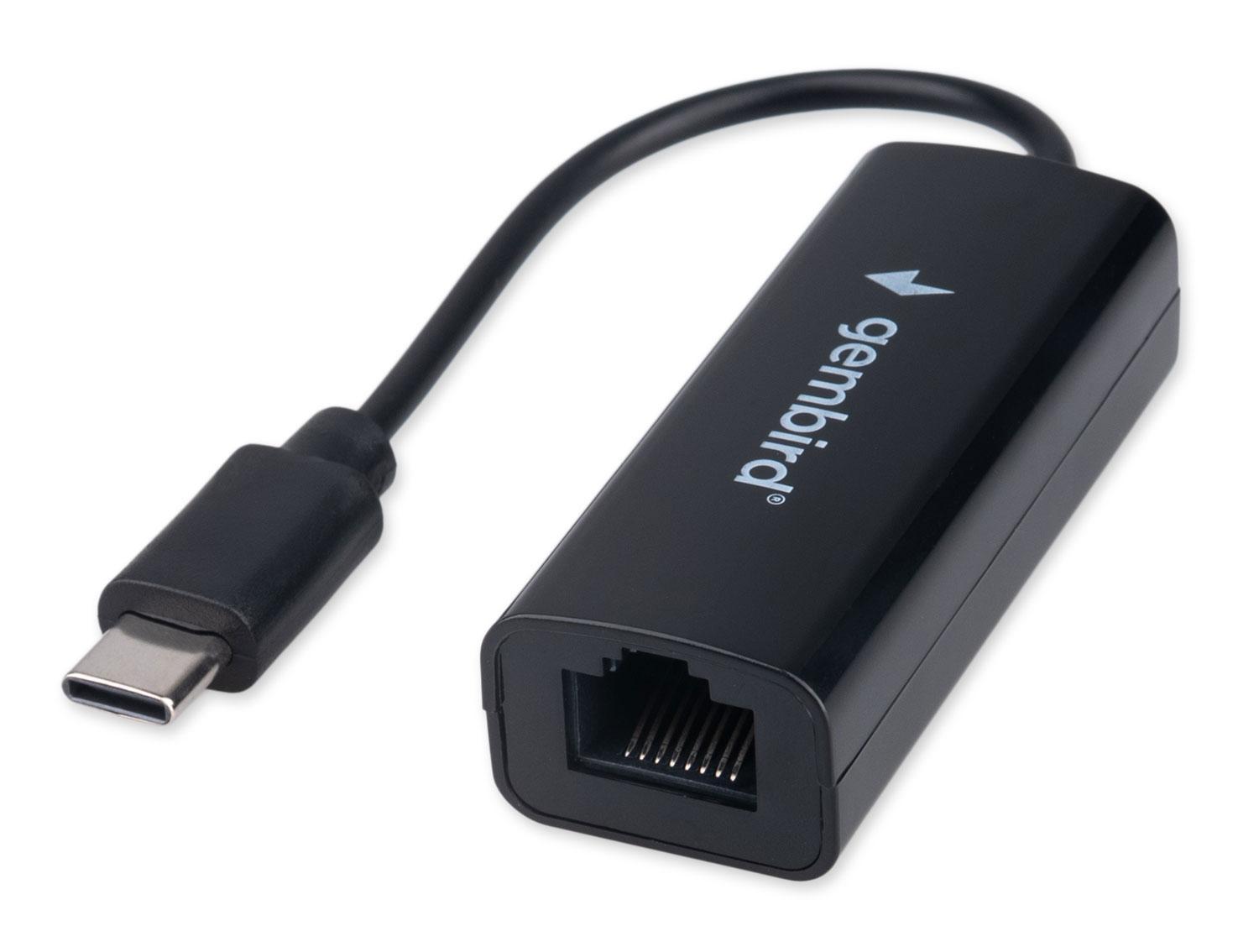 Проводной сетевой Type-C LAN адаптер Gembird NIC-U10, RJ45 100/100Mbps