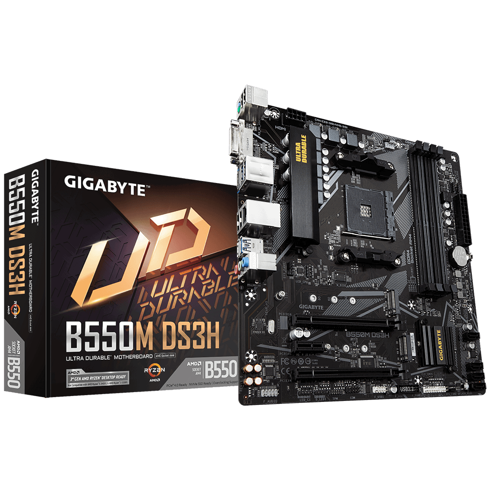 Материнская плата Socket AM4 GIGABYTE B550M DS3H