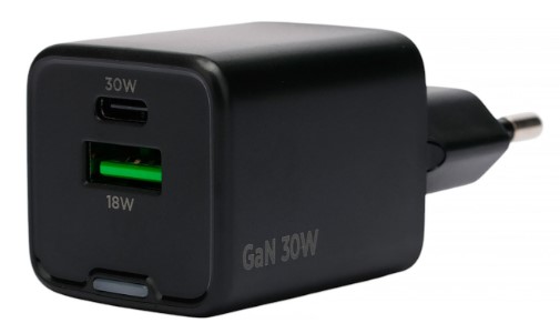 Универсальное СЗУ Cablexpert MP3A-PC-64 (30Вт, 1 USB, 1 Type-C, 3А), QC4.0/PD, черный