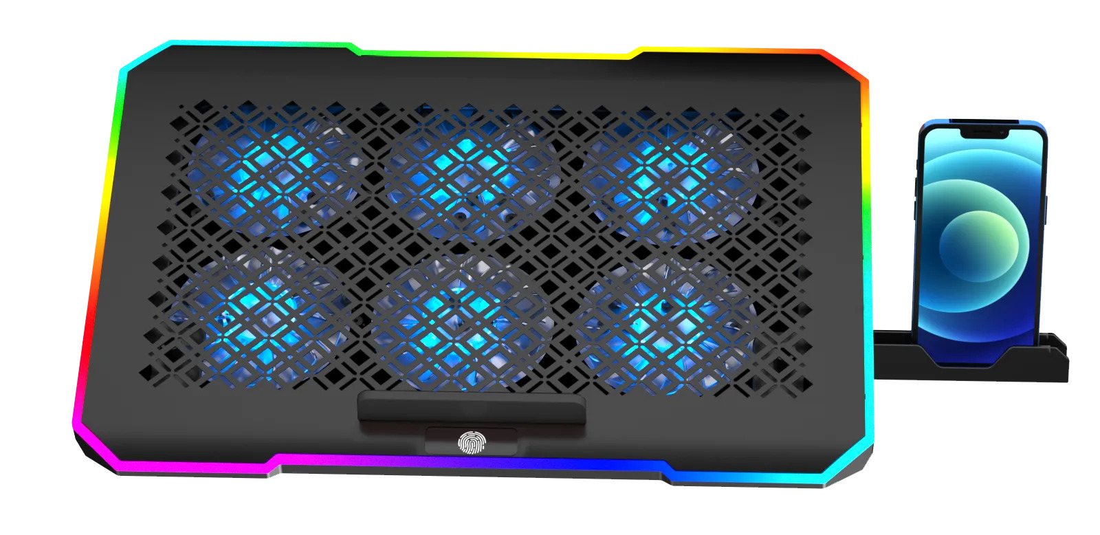 Охлаждающая подставка для ноутбука PANTEON CP-176 RGB Black 9"-17", USB, 6 вентиляторов
