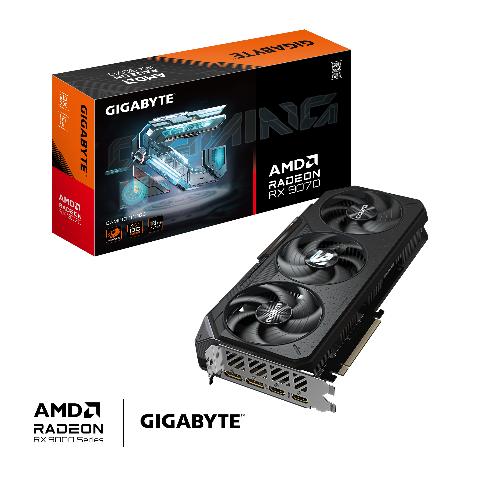 Видеокарта PCI-E 5.0 16Gb Radeon RX 9070 GIGABYTE GAMING OC