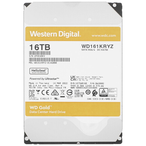 Жесткий диск 3.5" 16TB WD WD Gold (WD161KRYZ)