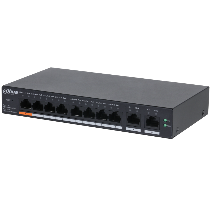 Коммутатор Dahua DH-CS4010-8ET-60, управляемый, PoE