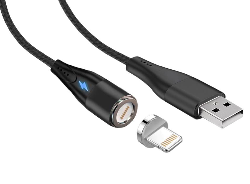 Кабель USB - Lightning JETACCESS JA-DC48 (магнитный) 1м черный