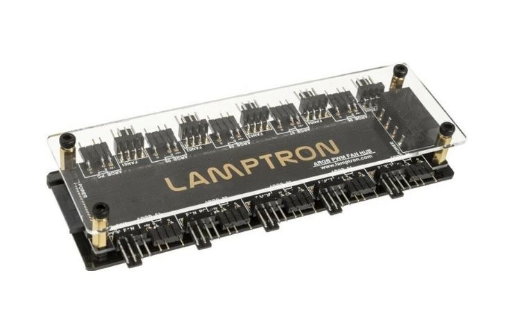 Разветвитель для подключения вентиляторов и подсветки Lamptron SP901-ARGB PWM FAN HUB LAMP-FARGB