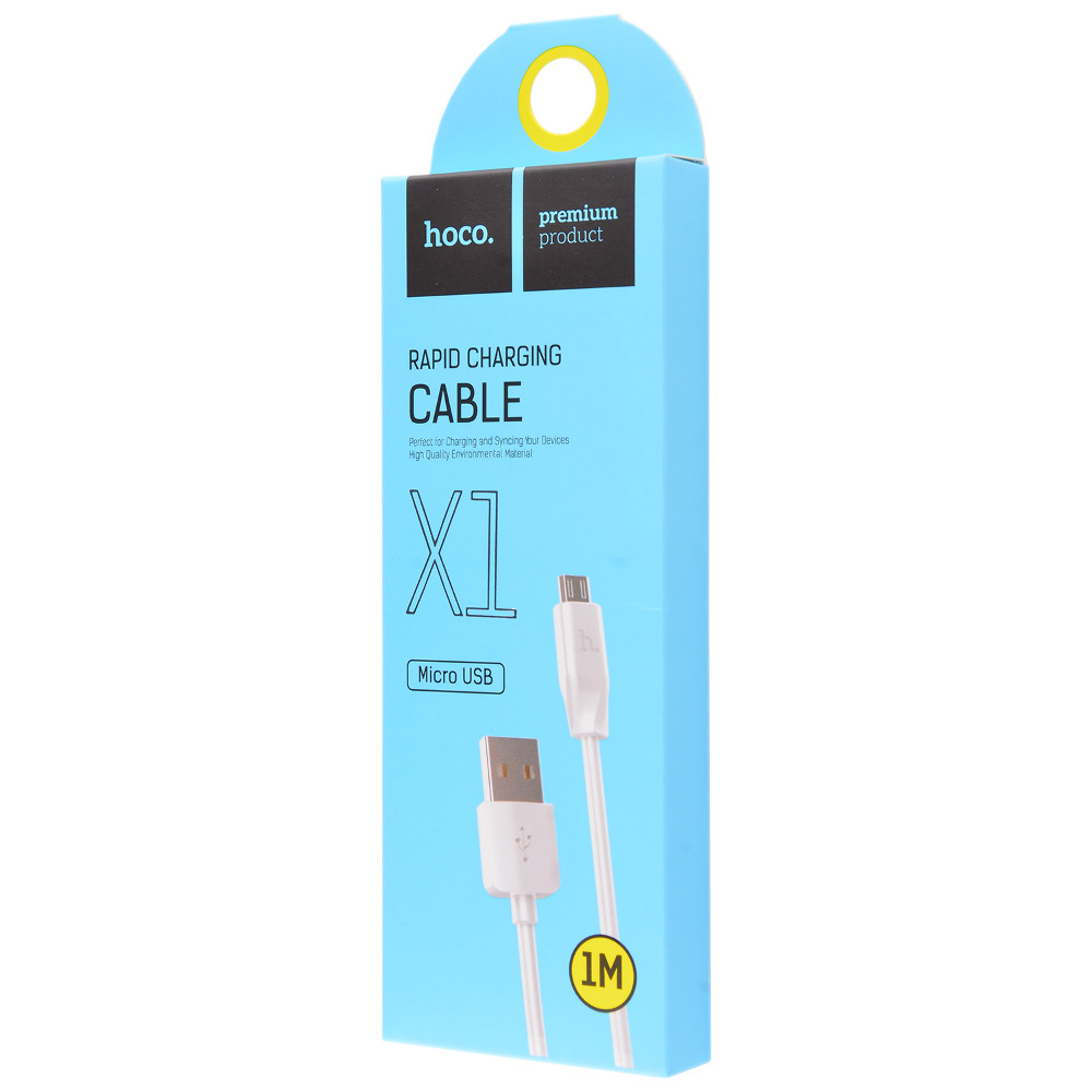 Кабель USB - microUSB, Hoco X1 1m белый