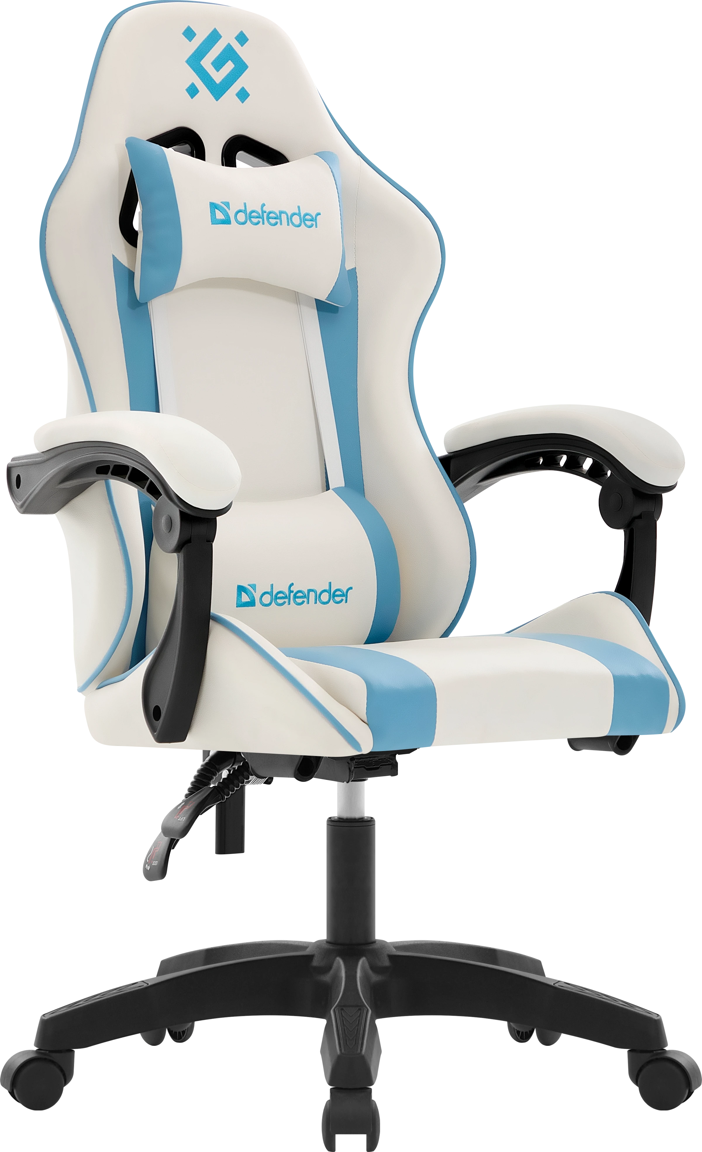 Кресло игровое Defender Legas, белый/голубой