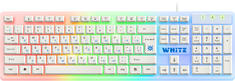 Клавиатура игровая с подсветкой Defender White GK-172, белый
