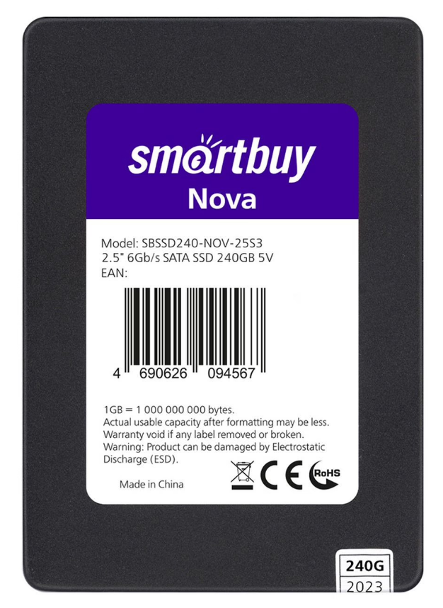 Накопитель SSD SATA 2,5" 240Gb Smartbuy Nova (SBSSD240-NOV-25S3)