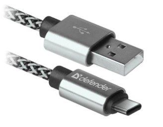Кабель Type-C Defender USB09-03T PRO белый, 1м, 2.1A