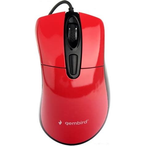 Мышь проводная Gembird MOP-415-R, красный, USB