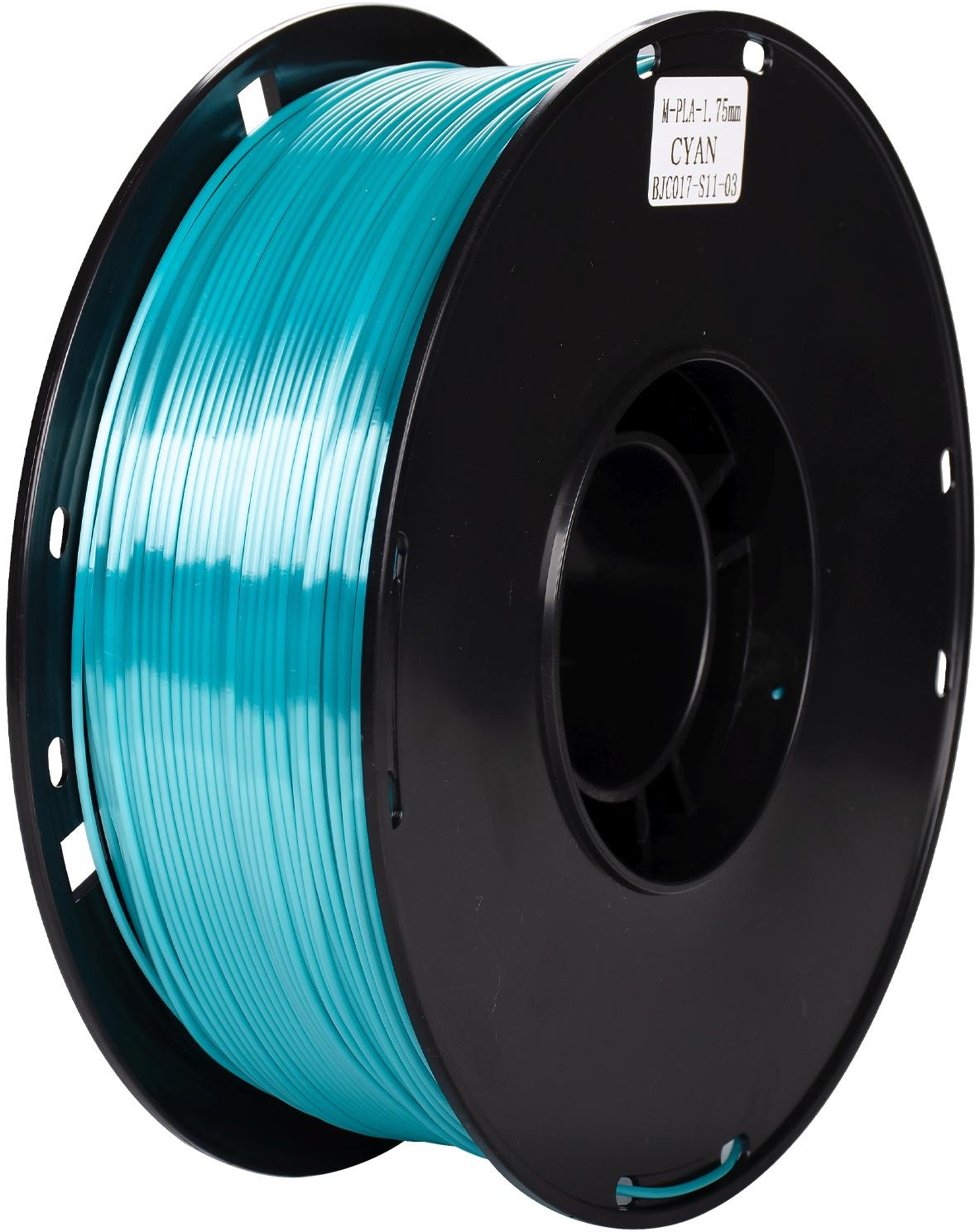 Пластик для 3D принтера Cactus CS-3D-PLA-1KG-S-CYAN PLA SILK d1.75мм 1кг L326м 1цв., циановый, шёлк