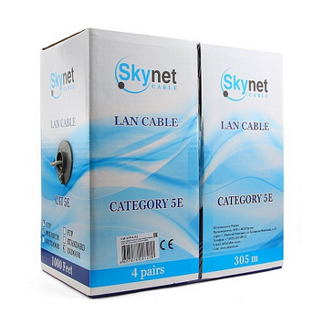Кабель внутренний витая пара Бухта 305м SkyNet Premium UTP5e 4pr ( 0.51mm) медь CSP-UTP-4-CU
