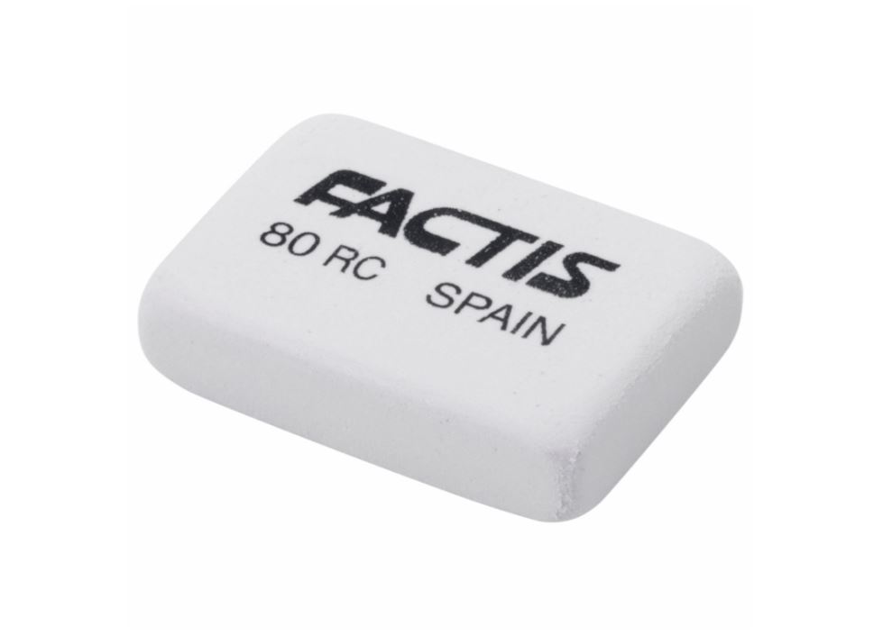 Ластик FACTIS 80 RC (Испания), 28×20×7 мм, белый, прямоугольный, CNF80RC