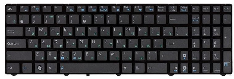 Клавиатура для ноутбука Asus K52, K53, K54, N50, N51, N52, N53, N60, N61, N70 с рамкой