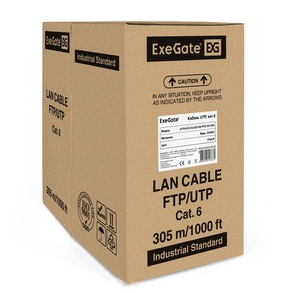 Кабель внутренний витая пара Бухта 305м ExeGate UTP6 4pr (Cu, 0.57mm) EX281813RUS