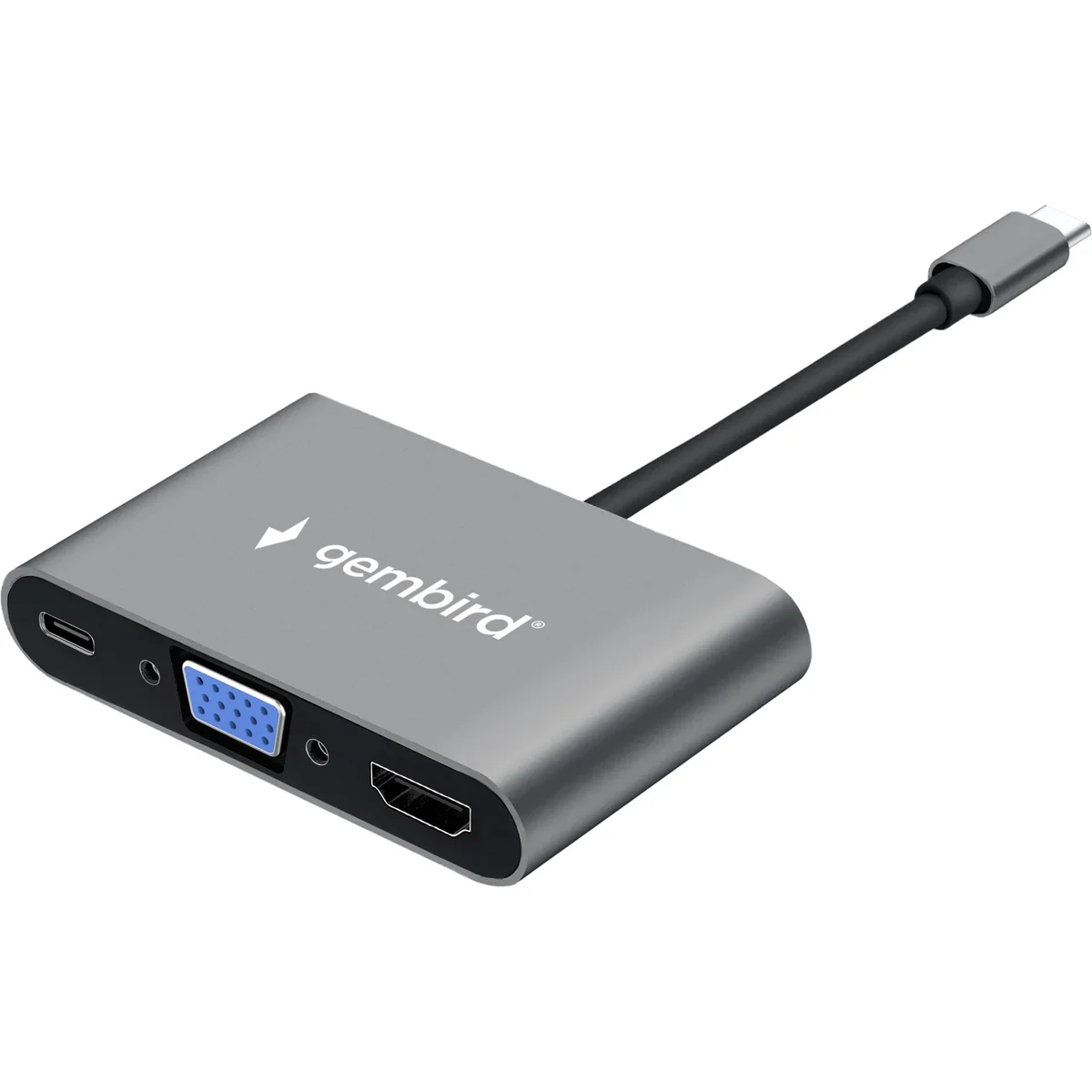 Док-станция Gembird UHB-D8 (USB 3.1, Type-C PD100W, HDMI, VGA, M.J. 3.5), Type-C