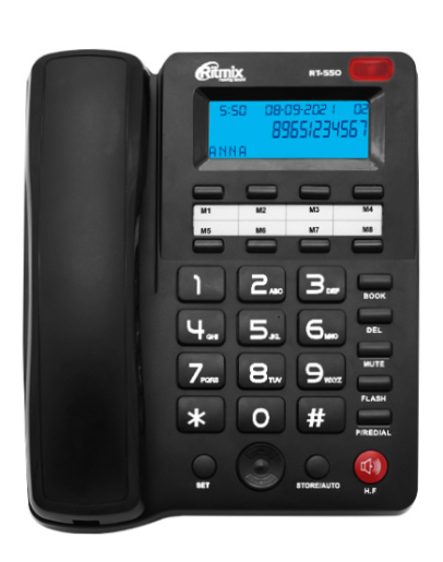 Телефон проводной RITMIX RT-550, черный